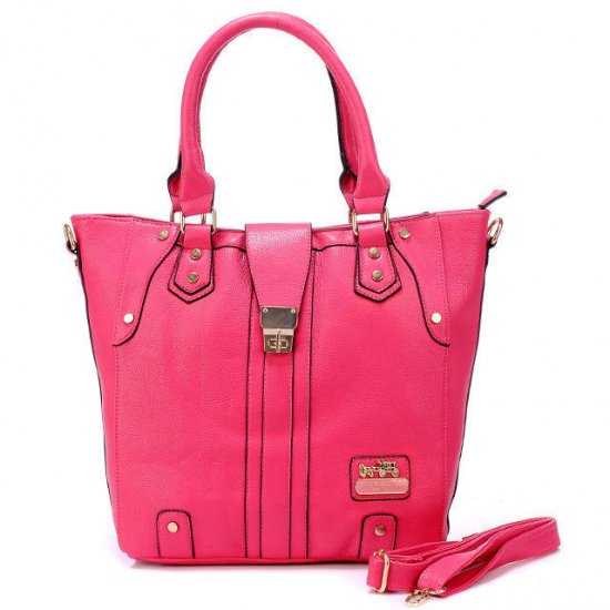 Coach Turnlock Medium Fuchsia Satchels BBQ - Click Image to Close